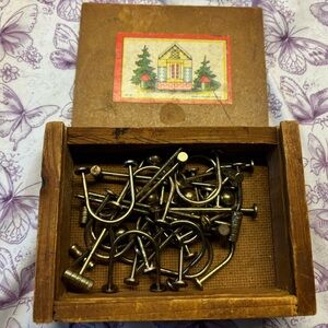 Vintage Mini Croquet Set and Random Game pieces